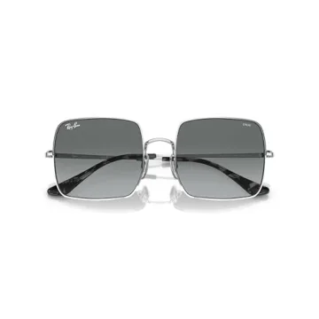 Ray-Ban Women's RB1971 Square Evolve Polarized Sunglasses, Silver/Photochromic Azure Gradient Blue, 54 mm + 1