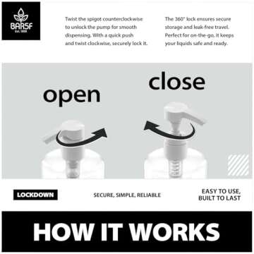 Bar5F Plastic Lotion Bottles with Black & White Pumps, 16 oz | Leak Proof, Empty Clear Cylinder, Refillable, BPA Free for Shampoo, Moisturizer, Face Cream, Liquid Hand Soap | Pack of 2