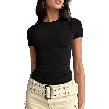 BAIGRAM Women's Slim Fit Crop Top Tee Shirt for Every Occasion
