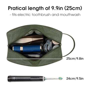Narwey Travel Toiletry Bag for Women Traveling Dopp Kit Men Travel Bag for Toiletries Cosmetic Bag Makeup Bag Medicine Bag for Traveling (Army Green)