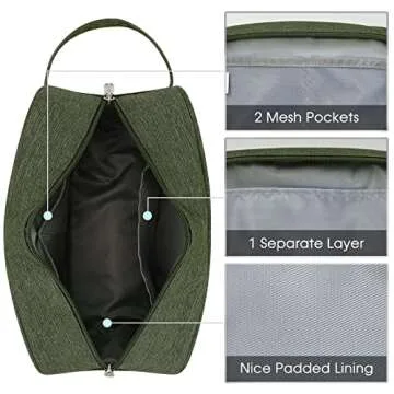 Narwey Travel Toiletry Bag for Women Traveling Dopp Kit Men Travel Bag for Toiletries Cosmetic Bag Makeup Bag Medicine Bag for Traveling (Army Green)