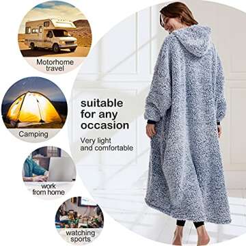 Cozy Sherpa Blanket Hoodie for All Ages - Perfect Gift