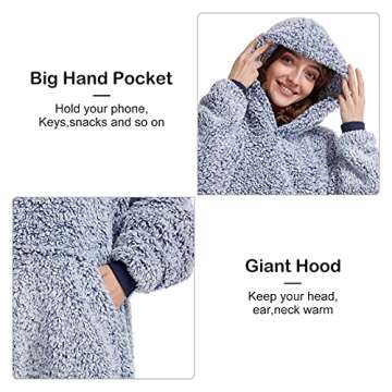 Cozy Sherpa Blanket Hoodie for All Ages - Perfect Gift