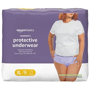 Amazon Basics Women's Protective Underwear, Incontinence & Postpartum, Maximum Absorbency, Extra Lar...