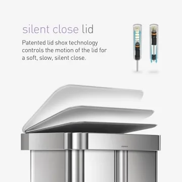 simplehuman 58L Step Can Liner Pocket Brushed Stainless Steel Recycler