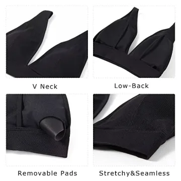 INIBUD Women's Comfortable Sexy Yoga Bralette 2-Pack