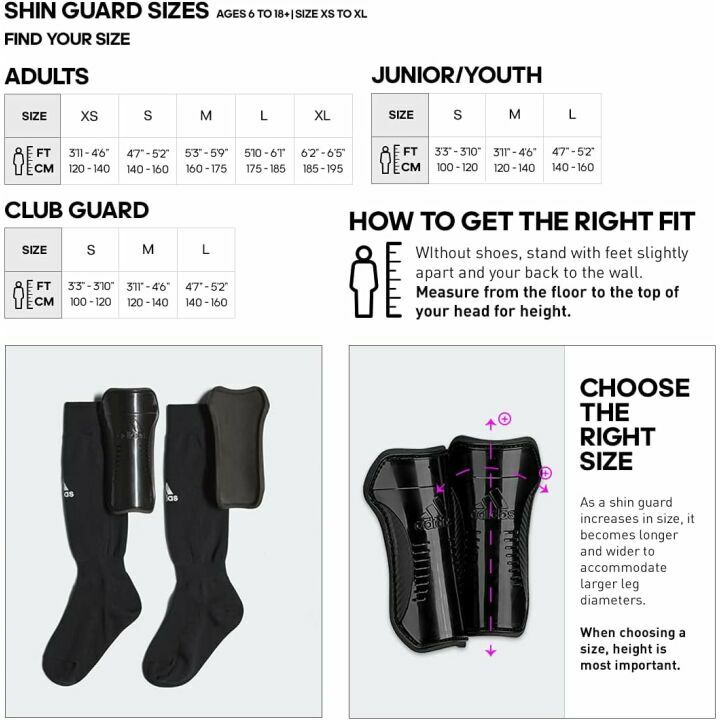 Adidas Youth Sock Shin Guards - Comfortable Protection