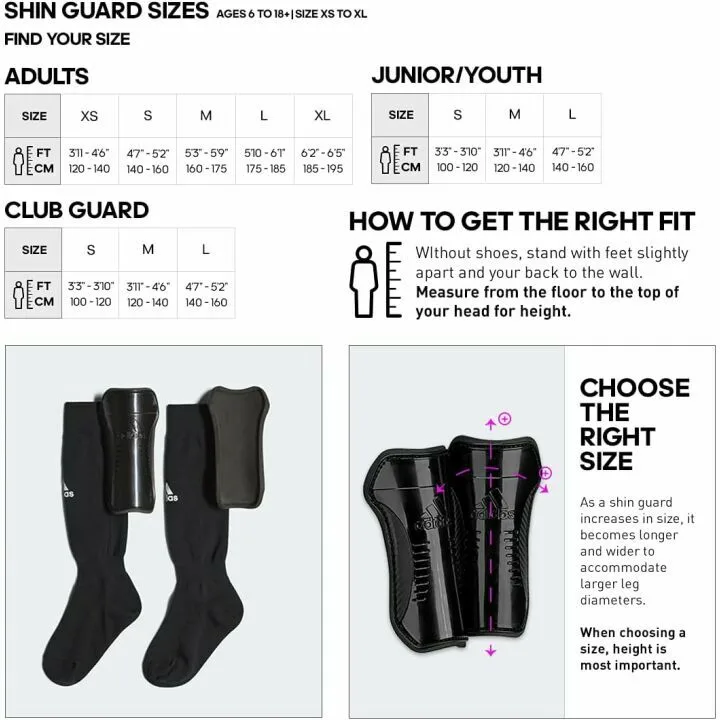 Adidas Youth Sock Shin Guards - Comfortable Protection
