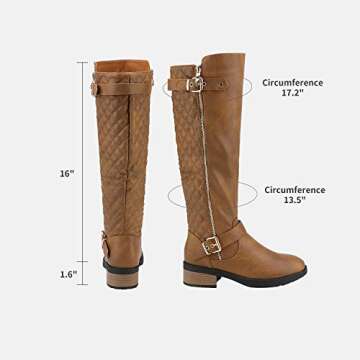 DREAM PAIRS Women's Knee High Boots Wide Calf Low Heel Riding Boots Fall Tall Boots for Women,Size 8...