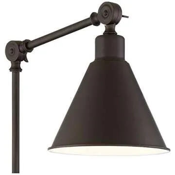 360 Lighting Wray Modern Industrial Vertical Adjustable Swing Arm Plug in Wall Lights Set of 2 Lamps Dark Bronze Light Fixture Up Down Sconce Bedroom Bedside House Reading Living Room Hallway