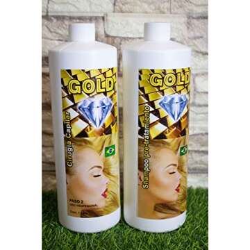 Cirugia Capilar Gold Diamond Brillo de Oro Brazilian Hair Treatment + Shampoo (32 oz) Surgery Capila...