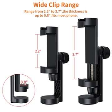 UURig Camera Tripod, Mini Flexible Stand with Hidden Phone Holder w Cold Shoe Mount, 1/4'' Screw for Magic Arm, Universal for iPhone 13 12 Pro Max XS Max X 8 Samsung Canon Nikon Sony Cameras