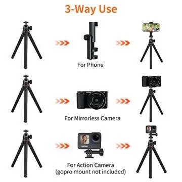 UURig Flexible Camera Tripod with Cold Shoe Mount and Holder