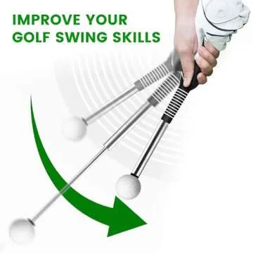Seticek Retractable Golf Swing Training Aid,Rhythm Click Sound Warm Up Golf Swing Trainer,Golf Grip Trainer Attachment -Strength & Tempo Training for Chipping Hitting,Golf Accessories for Men