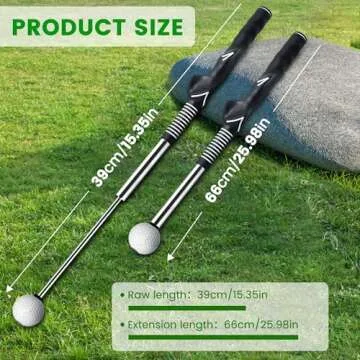 Seticek Retractable Golf Swing Training Aid,Rhythm Click Sound Warm Up Golf Swing Trainer,Golf Grip Trainer Attachment -Strength & Tempo Training for Chipping Hitting,Golf Accessories for Men