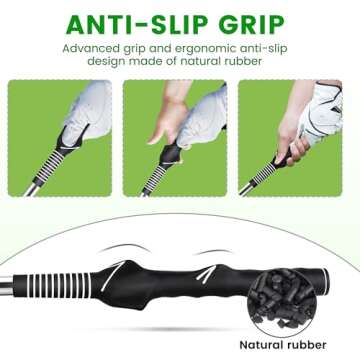 Seticek Retractable Golf Swing Training Aid,Rhythm Click Sound Warm Up Golf Swing Trainer,Golf Grip Trainer Attachment -Strength & Tempo Training for Chipping Hitting,Golf Accessories for Men