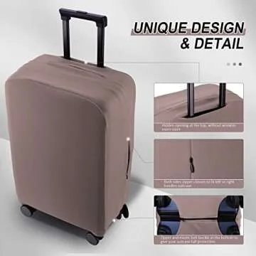 RainVillage Travel Luggage Cover Suitcase Protector Scratch-Resistant Fit 19-31 Inch Suitcase, Not Included Suitcase (Khaki, SX(22-23 inch))