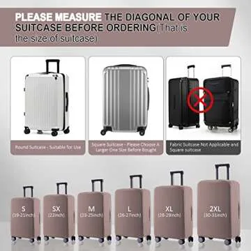 RainVillage Travel Luggage Cover Suitcase Protector Scratch-Resistant Fit 19-31 Inch Suitcase, Not Included Suitcase (Khaki, SX(22-23 inch))