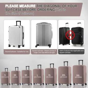 RainVillage Travel Luggage Cover Suitcase Protector Scratch-Resistant Fit 19-31 Inch Suitcase, Not Included Suitcase (Khaki, SX(22-23 inch))