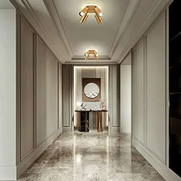 BEWAMF Golden Ceiling Spotlight for Indoor Lighting