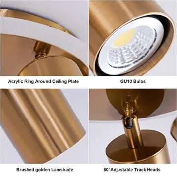 BEWAMF Golden Ceiling Spotlight for Indoor Lighting