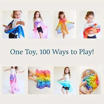 Sarah's Silks Enchanted Playsilk, 100% Silk Scarves for Kids and Toddlers, Sensory Toys | Bright Squ...