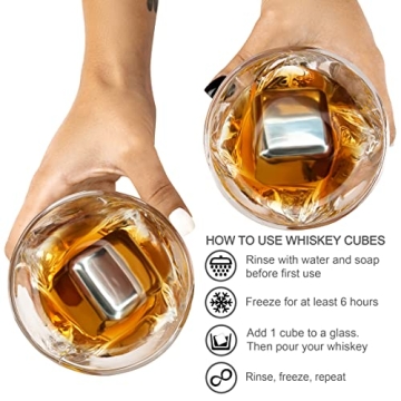 XL Stainless Steel Whiskey Ice Cubes Gift Set for Connoisseurs!