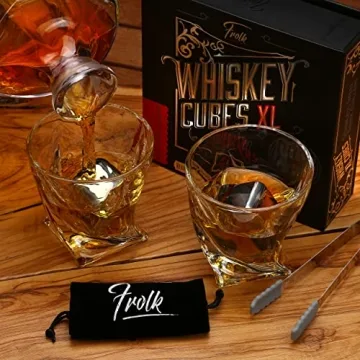 XL Stainless Steel Whiskey Ice Cubes Gift Set for Connoisseurs!