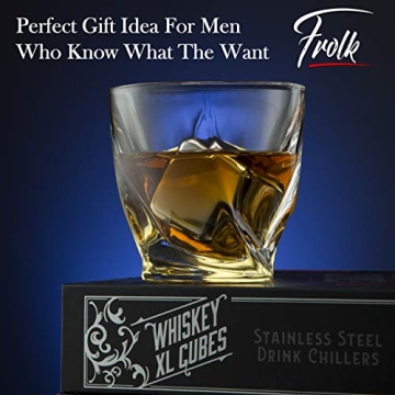 XL Stainless Steel Whiskey Ice Cubes Gift Set for Connoisseurs!