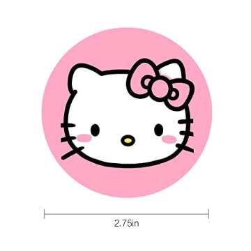 Hello Pink Cat Anime Car Cup Holder Coasters - 2PCS 2.75" Cute Kitty Cat Kawaii Cartoon Silicone Cat...