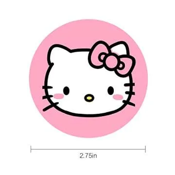 Hello Pink Cat Anime Car Cup Holder Coasters - 2PCS 2.75" Cute Kitty Cat Kawaii Cartoon Silicone Cat...