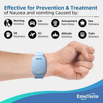 EmeTerm Fashion Anti-Nausea Wristband - Stylish Relief for Travel & Morning Sickness