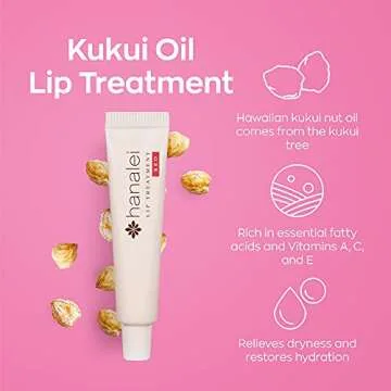 Hanalei Hydrating Lip Treatment Balm – Cruelty-Free, Paraben-Free Moisturizer for Severely Dry, Chapped Lips – Kukui Oil, Shea Butter & Grapeseed Oil –Multi Colored Tint, Travel-Size 3-Pack (5ml X 3)