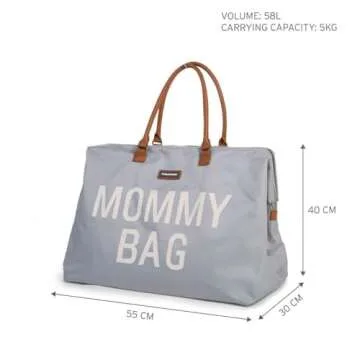Childhome The Original Mommy Bag, Large Baby Diaper Bag, Mommy Hospital Bag, Large Tote Bag, Mommy Travel Bag, Baby Bag Tote, Pregnancy Must Haves (Grey)