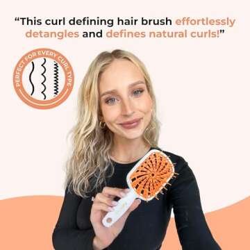 FHI Heat UNbrush Plus — Curly Hair Brush for Gentle & Effective Detangling on Wet or Dry Fragile Hair Types — Detangler Brush w/ 84 UltraFlex Bristles, Ultra-light, Vented, Anti Static Hairbrush