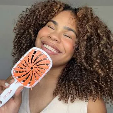 FHI Heat UNbrush Plus — Curly Hair Brush for Gentle & Effective Detangling on Wet or Dry Fragile Hair Types — Detangler Brush w/ 84 UltraFlex Bristles, Ultra-light, Vented, Anti Static Hairbrush