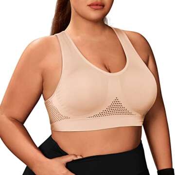 VEQKING Women Sports Bra Pack Plus Size Wireless Sleep Bras Seamless Comfortable Everyday Nursing Yo...