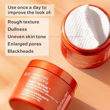StriVectin Advanced Resurfacing Daily Reveal Exfoliating Face Pads, Visibly Smooths and Brightens Skin, Reduces Blackheads 60 ct