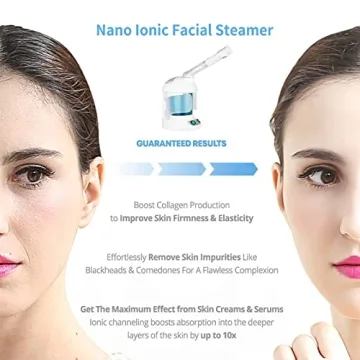 RICANK Facial Steamer Warm Mist Face Steamer Professional Hot Mist Moisturizing Nano Ionic Table Top Mini Steamer Spa 360° Rotatable Hydration System Sprayer Hydration Use at Home Sauna Spa or Salon