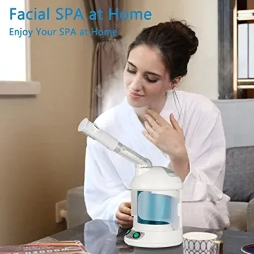 RICANK Facial Steamer Warm Mist Face Steamer Professional Hot Mist Moisturizing Nano Ionic Table Top Mini Steamer Spa 360° Rotatable Hydration System Sprayer Hydration Use at Home Sauna Spa or Salon