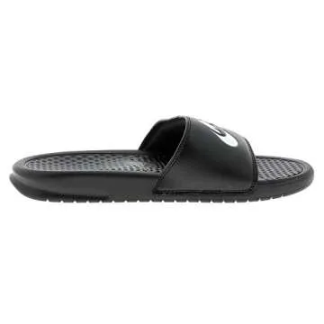 Nike Men's Benassi Just Do It Athletic Sandal, Black/White, 10.0 Regular US
