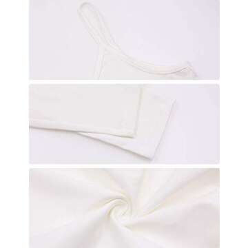 Amilia Womens Spaghetti Strap Bodycon Tank One Piece Jumpsuits Rompers Playsuit (M, White)