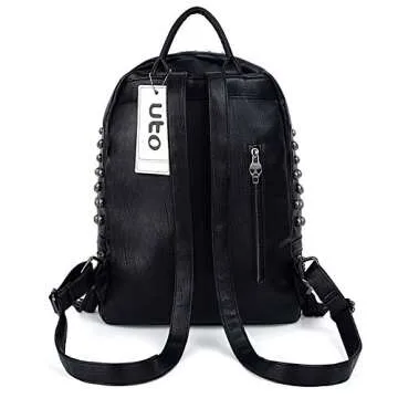 UTO Skull Fashion Backpack - Chic PU Leather Rucksack