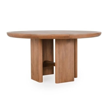 Kosas Home Selena 60" Mango Wood Round Dining Table in Umber Brown