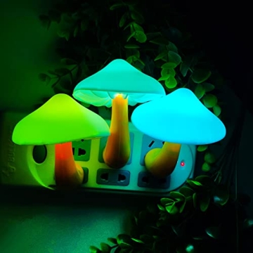 AUSAYE Mushroom Night Lights - 7 Color Plug-in Delight