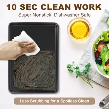 Nonstick Baking Sheet Pan Set of 3 - Durable & Easy Clean