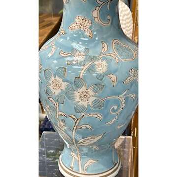 Galt International 14" Chinoiserie Ceramic Flower Vase