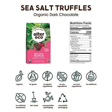 Alter Eco | Deep Dark Sea Salt Truffles | 58% Pure Dark Cocoa, Fair Trade, Organic, Non-GMO, Gluten ...