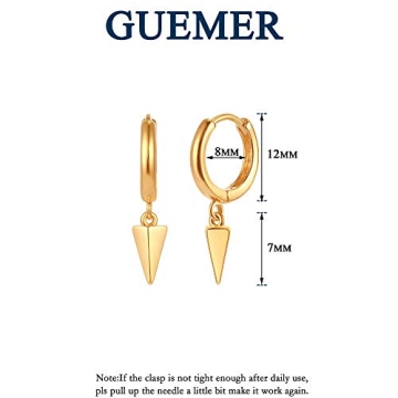 GUEMER Gold Spike Huggie Hoop Earrings for Women