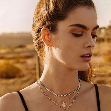 GUEMER Gold Spike Huggie Hoop Earrings for Women